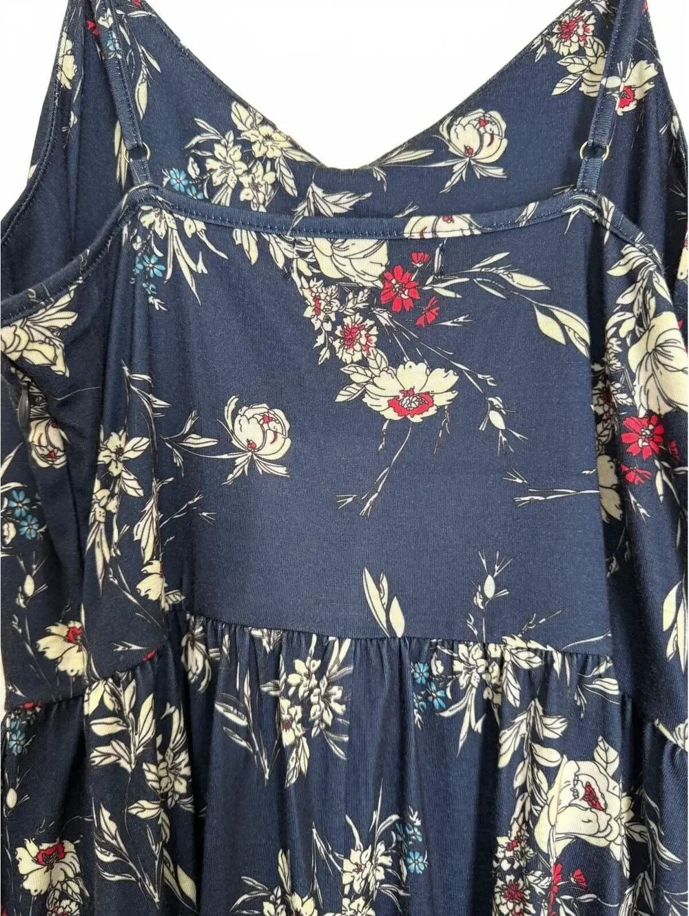 Yathon NEW Dress Size Medium Blue Sleeveless Flare Cottagecore Coquette Floral